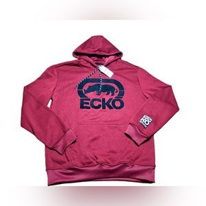 Ecko Unltd Men's Dark Red Hoodie Small Rhino Logo Maroon Pullover NWT MSRP $58